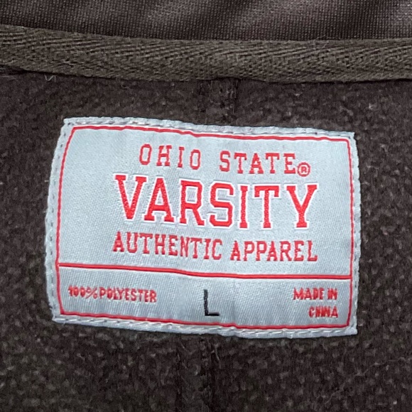Ohio State Jacket Lightweight Zip Up Performance Embroidered College Brown Large - Picture 8 of 9